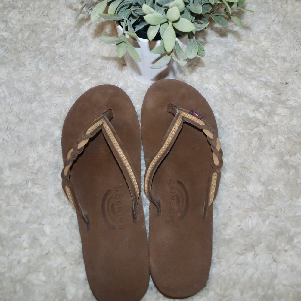 Rainbow Brown and Tan Sandals